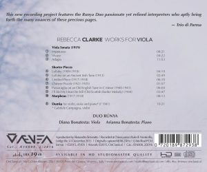 Rebecca Clarke - Works for Viola - Back